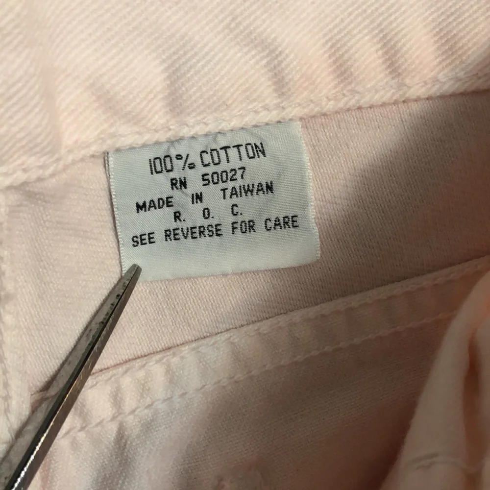 Vintage BILL BLASS womans SZ 14 pink straight leg high waist jeans pants